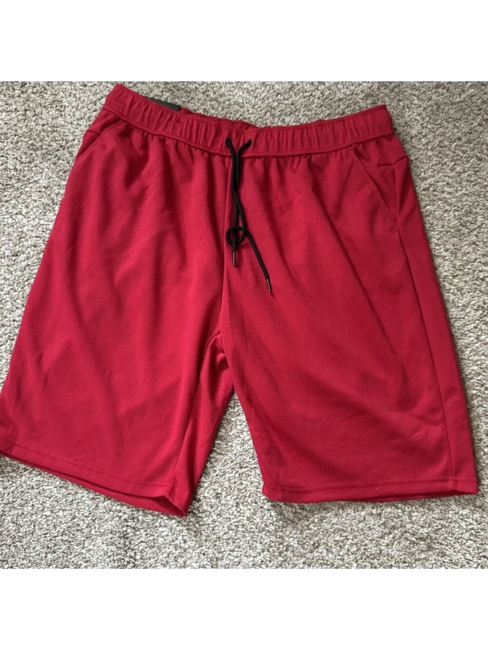 BLU ROCK NEW YORK Athletic Shorts Men's Size 2XL Red Drawstring Zipper Pocket